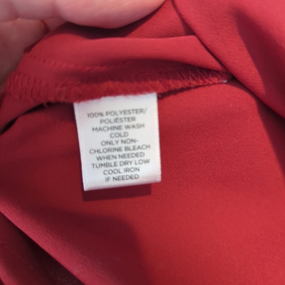 Loft Blouse Red V-neck Long-sleeve Career Business Professional Size Small - Picture 4 of 7